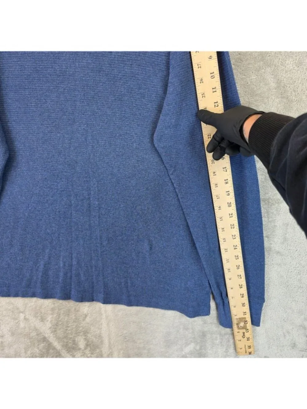 Polo Ralph Lauren Shirt Mens 2XL Blue Waffle Knit Thermal Crewneck Pullover Tee